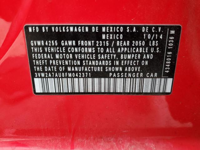 2015 VOLKSWAGEN GOLF TDI 3VW2A7AU8FM042371