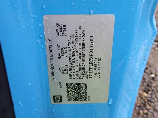 2023 CHEVROLET CAMARO LT1 1G1FF1R7XP0101709