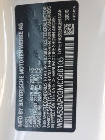 2021 BMW 430I - WBA53AP03MCG66105