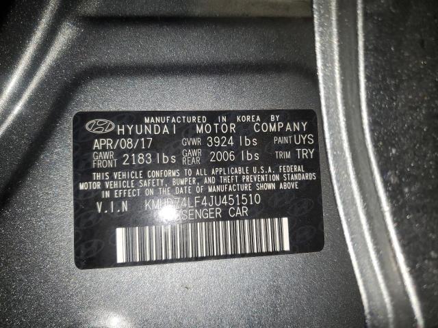 2018 HYUNDAI ELANTRA SE - KMHD74LF4JU451510