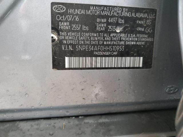 2017 HYUNDAI SONATA SPO - 5NPE34AF0HH510953