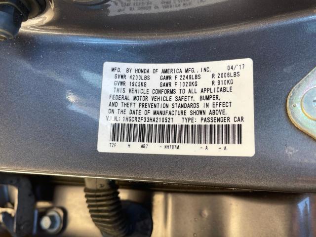 VIN 1HGCR2F33HA210521 2017 HONDA ACCORD no.10