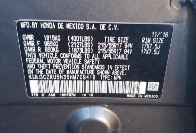 2017 HONDA HR-V LX - 3CZRU5H35HM709419