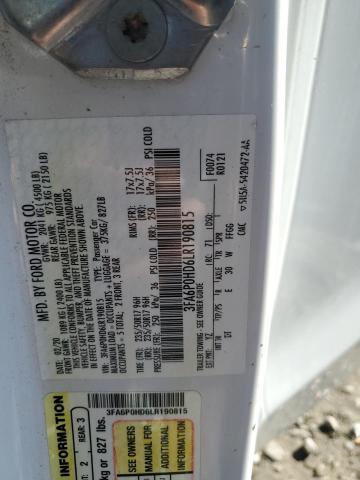 2020 FORD FUSION SE - 3FA6P0HD6LR190815