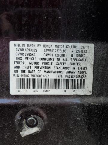 2015 ACURA RLX TECH JH4KC1F5XFC001297