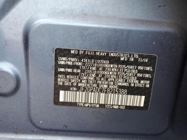 2015 SUBARU XV CROSSTR JF2GPADC7F8215388