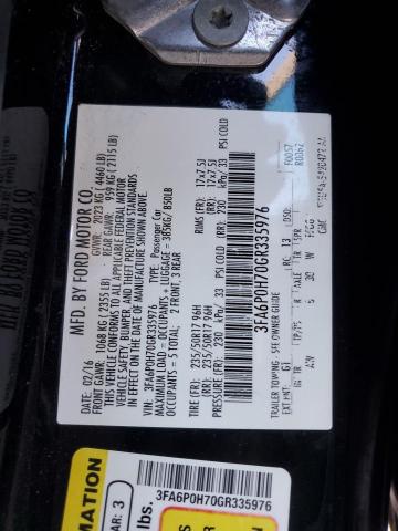 2016 FORD FUSION SE - 3FA6P0H70GR335976