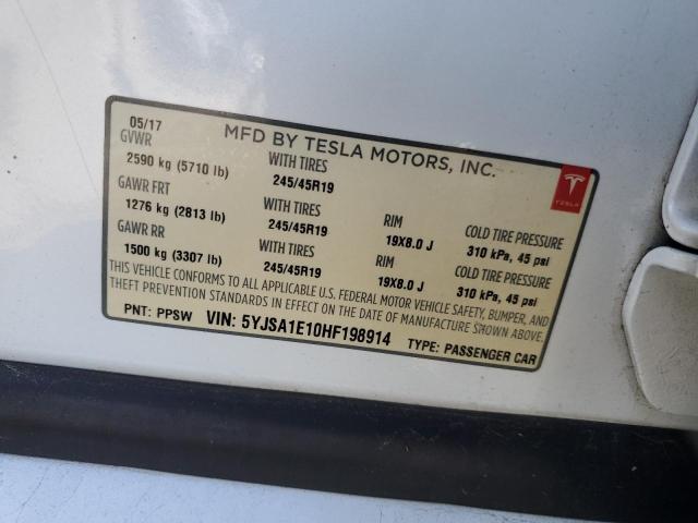 2017 TESLA MODEL S - 5YJSA1E10HF198914