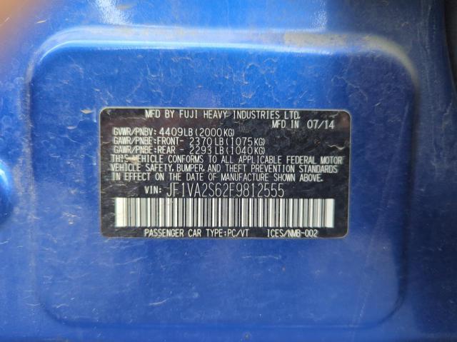 2015 SUBARU WRX STI LI JF1VA2S62F9812555