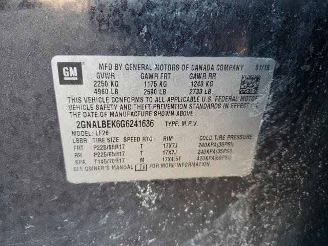 2016 CHEVROLET EQUINOX LS - 2GNALBEK6G6241636