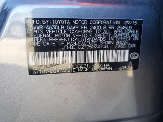 2016 LEXUS IS 350 JTHBE1D27G5024108