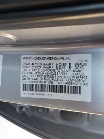 2019 HONDA ACCORD TOU - 1HGCV2F9XKA011599