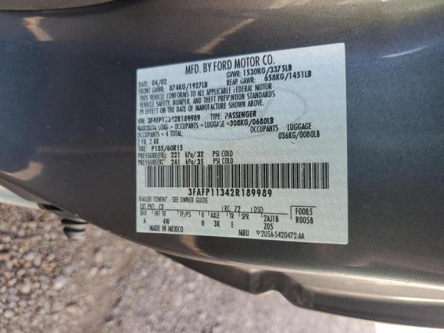 2002 FORD ESCORT ZX2 3FAFP11342R189989 from the USA