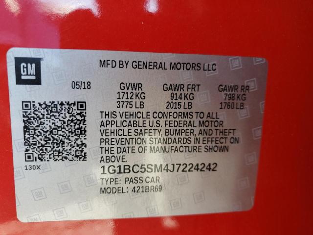 2018 CHEVROLET CRUZE - 1G1BC5SM4J7224242