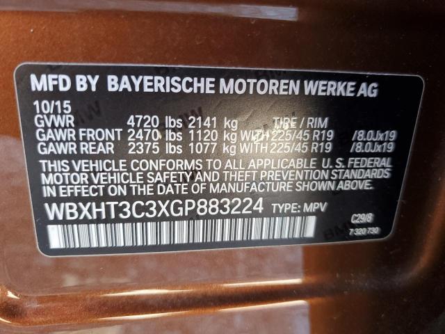 2016 BMW X1 XDRIVE2 - WBXHT3C3XGP883224
