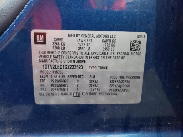2016 GMC SIERRA K15 - 1GTV2LEC1GZ233623