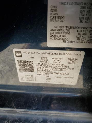 2022 CHEVROLET SILVERADO - 3GCPWBEK7NG216725