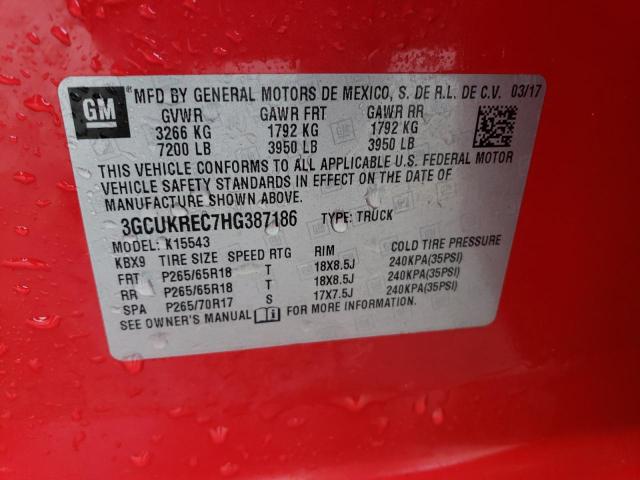 2017 CHEVROLET SILVERADO - 3GCUKREC7HG387186
