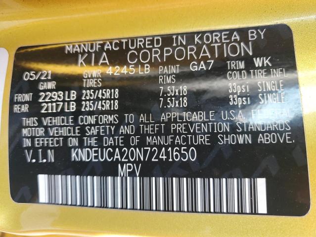 2022 KIA SELTOS NIG KNDEUCA20N7241650