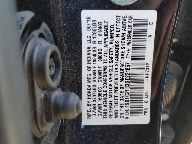 2016 HONDA CIVIC EX 19XFC2F83GE231857