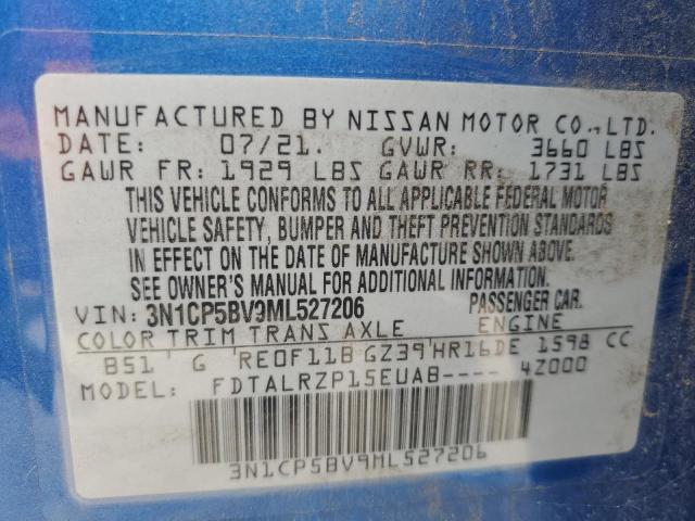 2021 NISSAN KICKS S 3N1CP5BV9ML527206