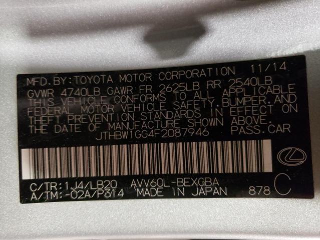 2015 LEXUS ES 300H JTHBW1GG4F2087946