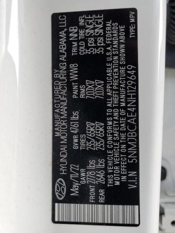 2022 HYUNDAI TUCSON SEL 5NMJBCAE4NH129649