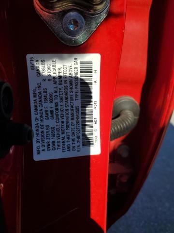 2016 HONDA CIVIC EX - 2HGFC2F72GH543505