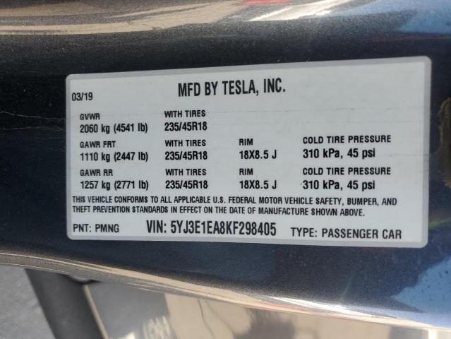 2019 TESLA MODEL 3 - 5YJ3E1EA8KF298405