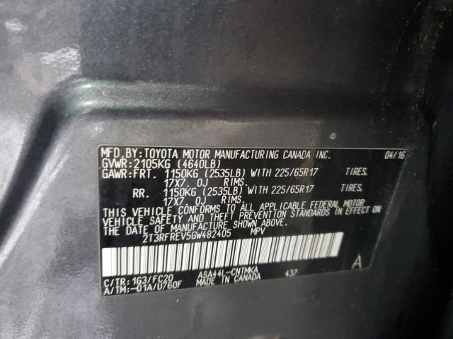 2016 TOYOTA RAV4 XLE - 2T3RFREV5GW482405