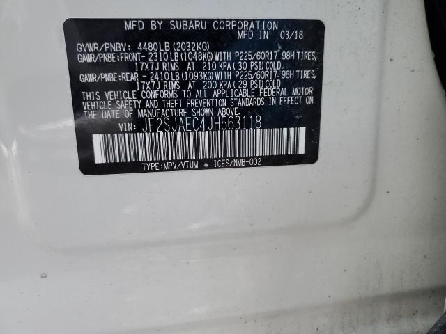 2018 SUBARU FORESTER 2 JF2SJAEC4JH563118