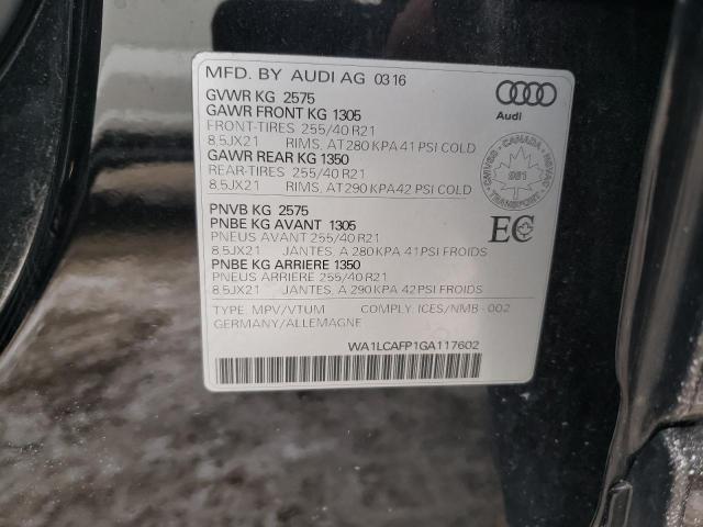 2016 AUDI SQ5 TECHNI WA1LCAFP1GA117602