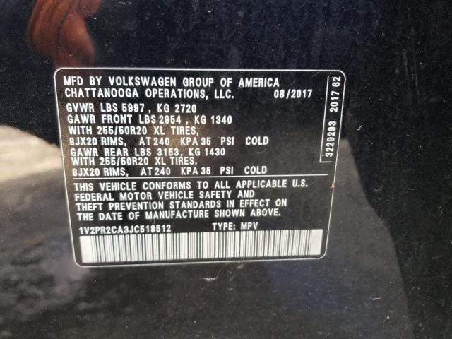 2018 VOLKSWAGEN ATLAS SE 1V2PR2CA3JC518512