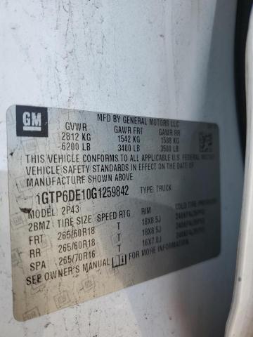 2016 GMC CANYON SLT 1GTP6DE10G1259842
