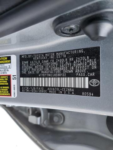 2018 TOYOTA CAMRY L - 4T1B11HK2JU598132