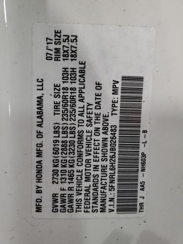 2018 HONDA ODYSSEY LX 5FNRL6H26JB026483