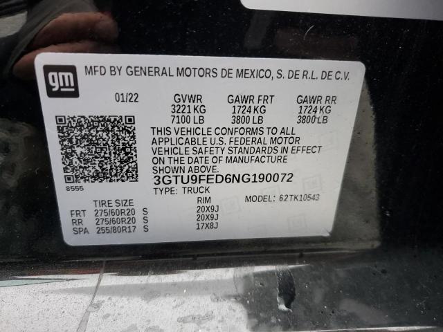 2022 GMC SIERRA LIM - 3GTU9FED6NG190072
