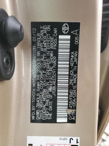 2012 TOYOTA COROLLA BA - JTDBU4EE5C9176809