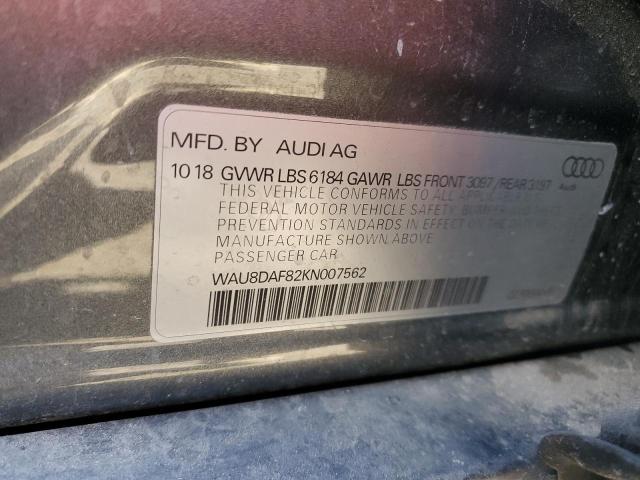 2019 AUDI A8 L WAU8DAF82KN007562