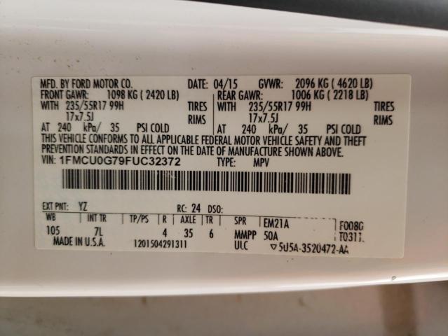 2015 FORD ESCAPE SE - 1FMCU0G79FUC32372