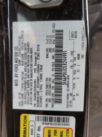 2020 FORD FUSION SE - 3FA6P0LU2LR244991