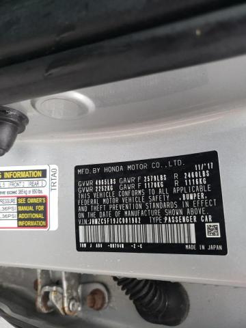 2018 HONDA CLARITY JHMZC5F19JC001982