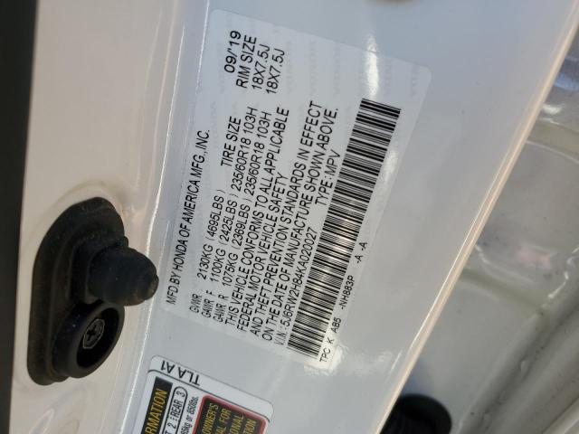2019 HONDA CR-V EXL - 5J6RW2H84KA020027