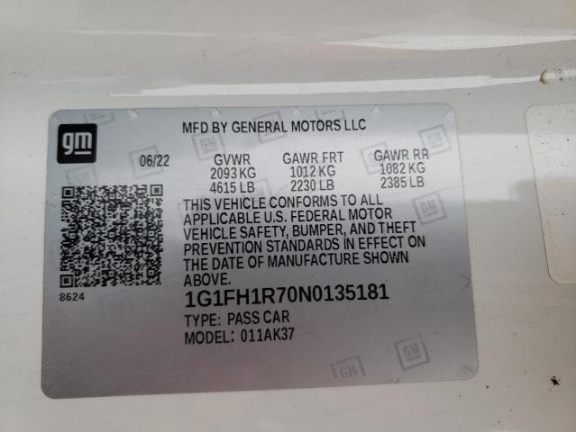 2022 CHEVROLET CAMARO SS - 1G1FH1R70N0135181