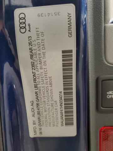 2017 AUDI A4 PREMIUM WAUANAF41HN034014
