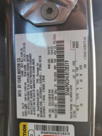 2020 FORD FUSION SEL - 3FA6P0CD4LR128319