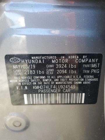 2020 HYUNDAI ELANTRA SE - KMHD74LF4LU924549
