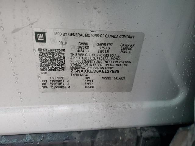 2019 CHEVROLET EQUINOX LT - 2GNAXKEV6K6137686