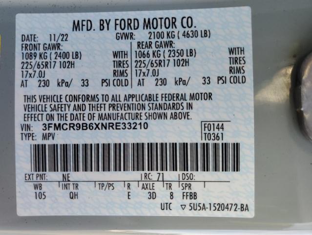 2022 FORD BRONCO SPO - 3FMCR9B6XNRE33210