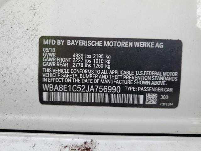 2018 BMW 330E WBA8E1C52JA756990